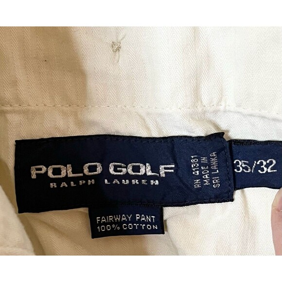 Vintage Polo Golf Ralph Lauren Mens 35x32 Beige Pleated Pants - Picture 2 of 8